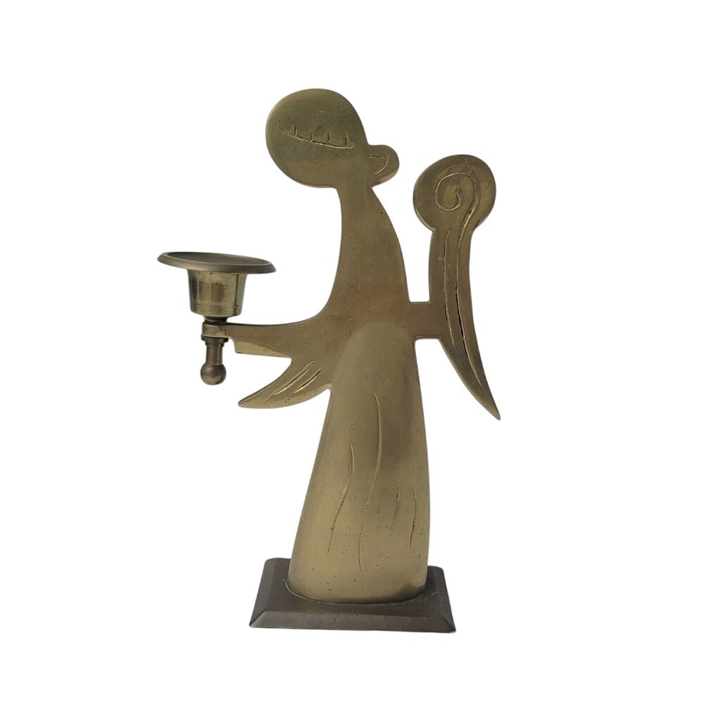Vintage‎ Brass Angel Candle Holder / Akincilar Imports Candelabra